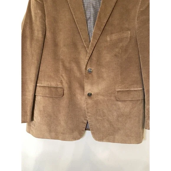 Mens Saddlebred 44S Brown Corduroy Blazer Sport Coat Cotton 2 Button Preppy - Picture 6 of 14